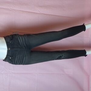 Fashion Nova Black Hallie Sculpting Frayed Hem Skinny Jeans size 3/26
